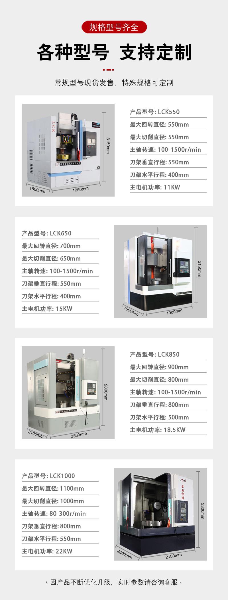 轮类环类加工数控立车技术参数